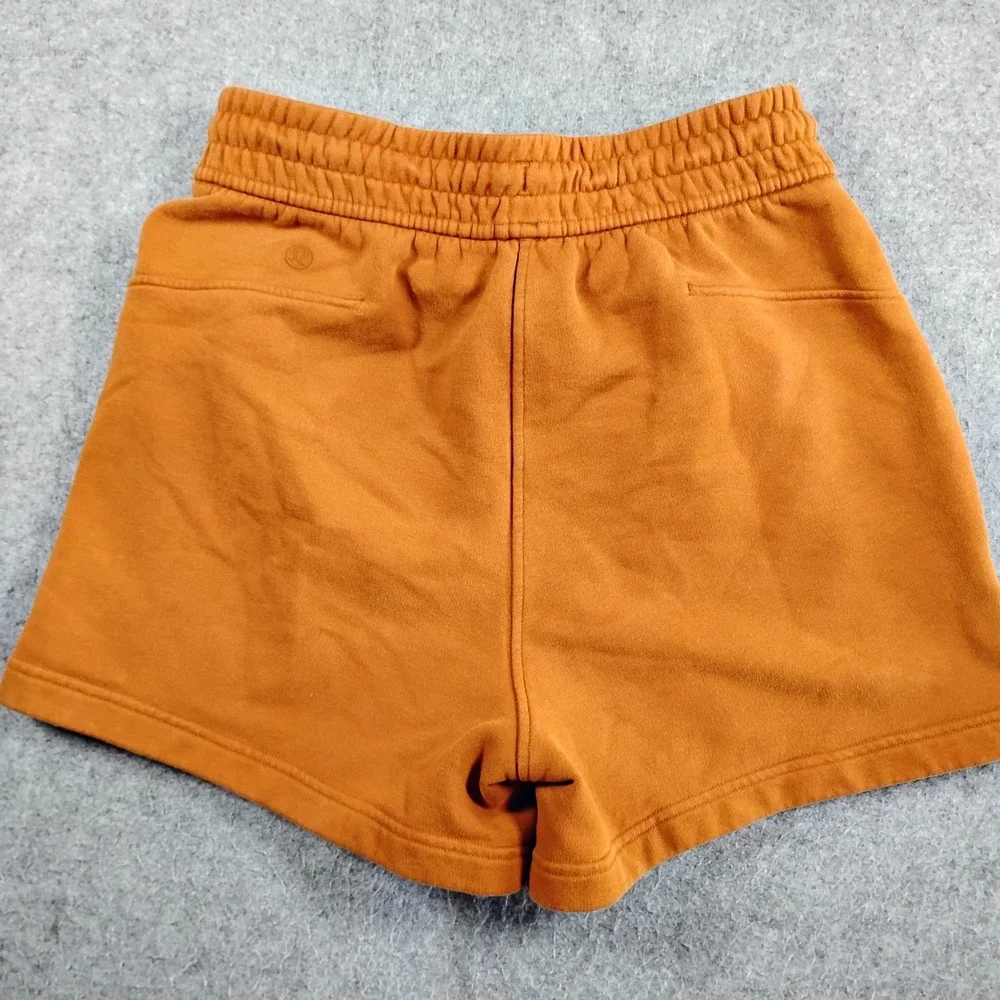 Lululemon Loungeful High Rise Shorts Womens 4 Copper Brown Sweatshorts LW7BXJS